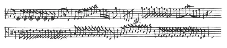 Excerpt of a music part of Sainte-Colombe